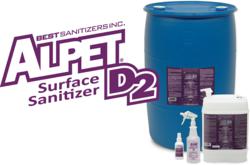 Surface Sanitizer, Disinfectant, Alpet D2, Best Sanitizers, Kills Norovirus, Cruise Ships, Non-Corrosive, Kills 99.999% of tested pathogens